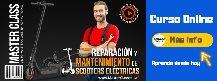 Banner curso de reparacion de patinetes y scooter electricos
